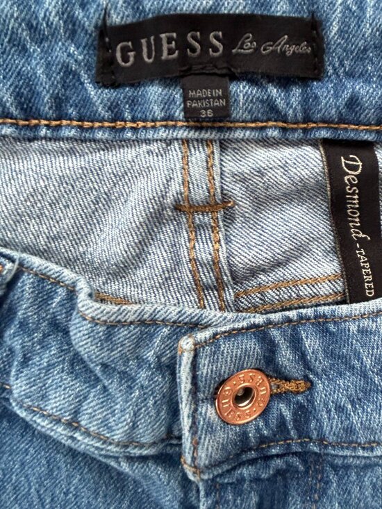 Guess – Tapered Straight Mid-Blue Jeans Men's W36 L32 - Picture 8 of 12